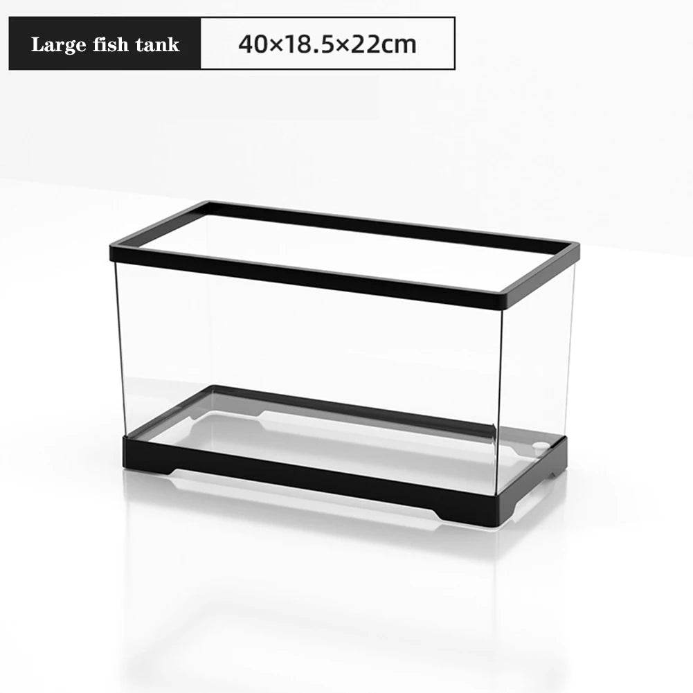 Grand réservoir de tortues Transparent, réservoir de poissons d'aquarium avec Drain de fond, Reptiles amphibiens avec plate-forme de baignade, boîte d'élevage ouverte - Animaleriex