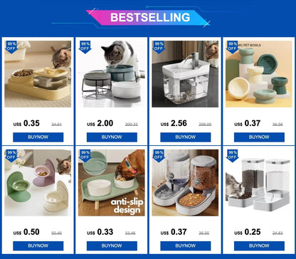 Mangeoire pour chien Distributeur d'eau pour chat Mangeoire automatique pour chat et distributeur d'eau pour chat Mangeoire pour chat par gravité Distributeur de stockage de nourriture Conteneur - Animaleriex