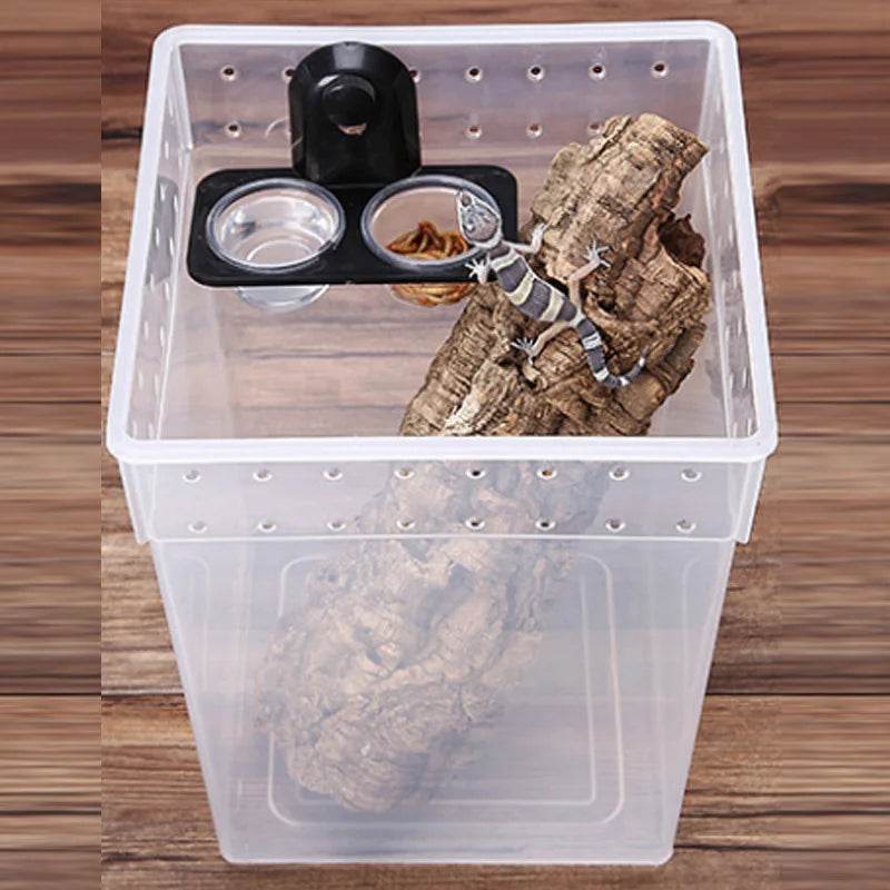 Réservoir d'alimentation en eau pour reptiles, 1 pièce, réservoir d'insectes, d'araignées, de fourmis, de serpent, Gecko, bol d'alimentation en eau, boîte d'alimentation d'élevage, fournitures pour animaux de compagnie - Animaleriex