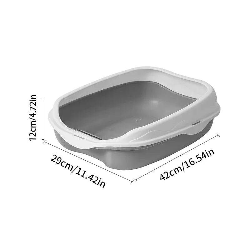 Bac à litière Semi-fermé, toilettes anti-éclaboussures pour chat, fournitures de nettoyage pour grands chatons, grand bol à excréments pour animaux de compagnie - Animaleriex