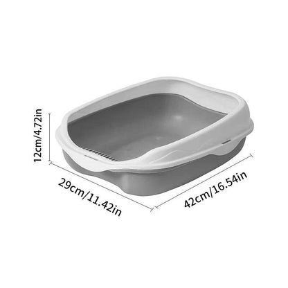 Bac à litière Semi-fermé, toilettes anti-éclaboussures pour chat, fournitures de nettoyage pour grands chatons, grand bol à excréments pour animaux de compagnie - Animaleriex