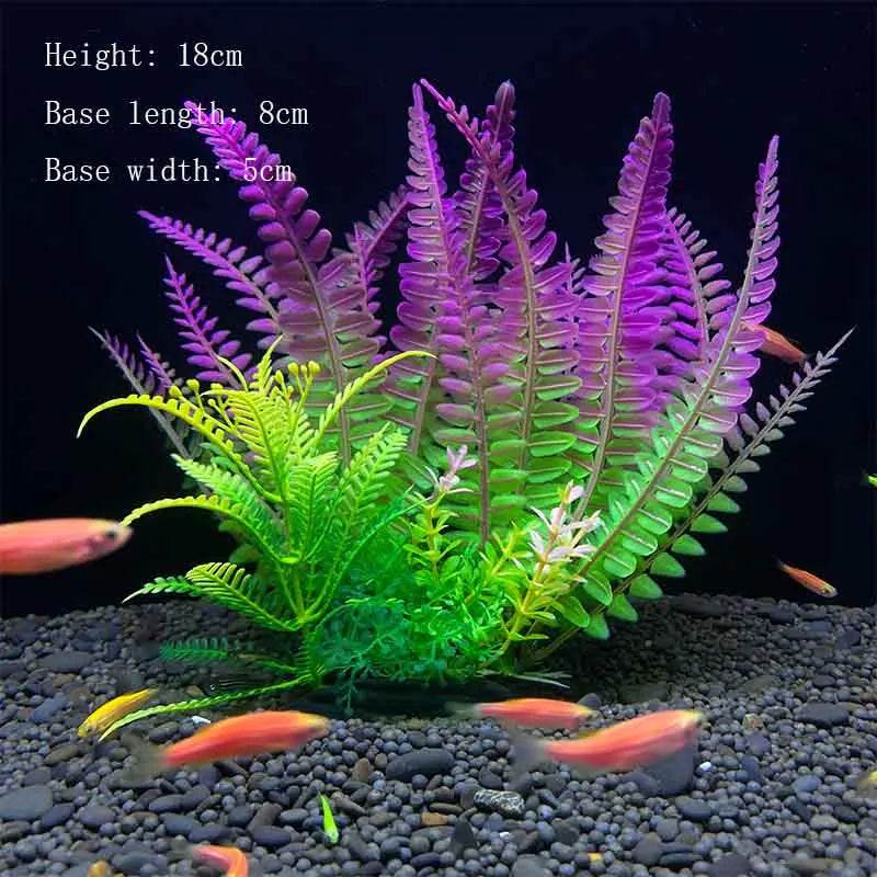 Plantes artificielles sous-marines en plastique pour Aquarium, faux arbuste aquatique, visualisation d'herbe verte, décoration de Simulation - Animaleriex