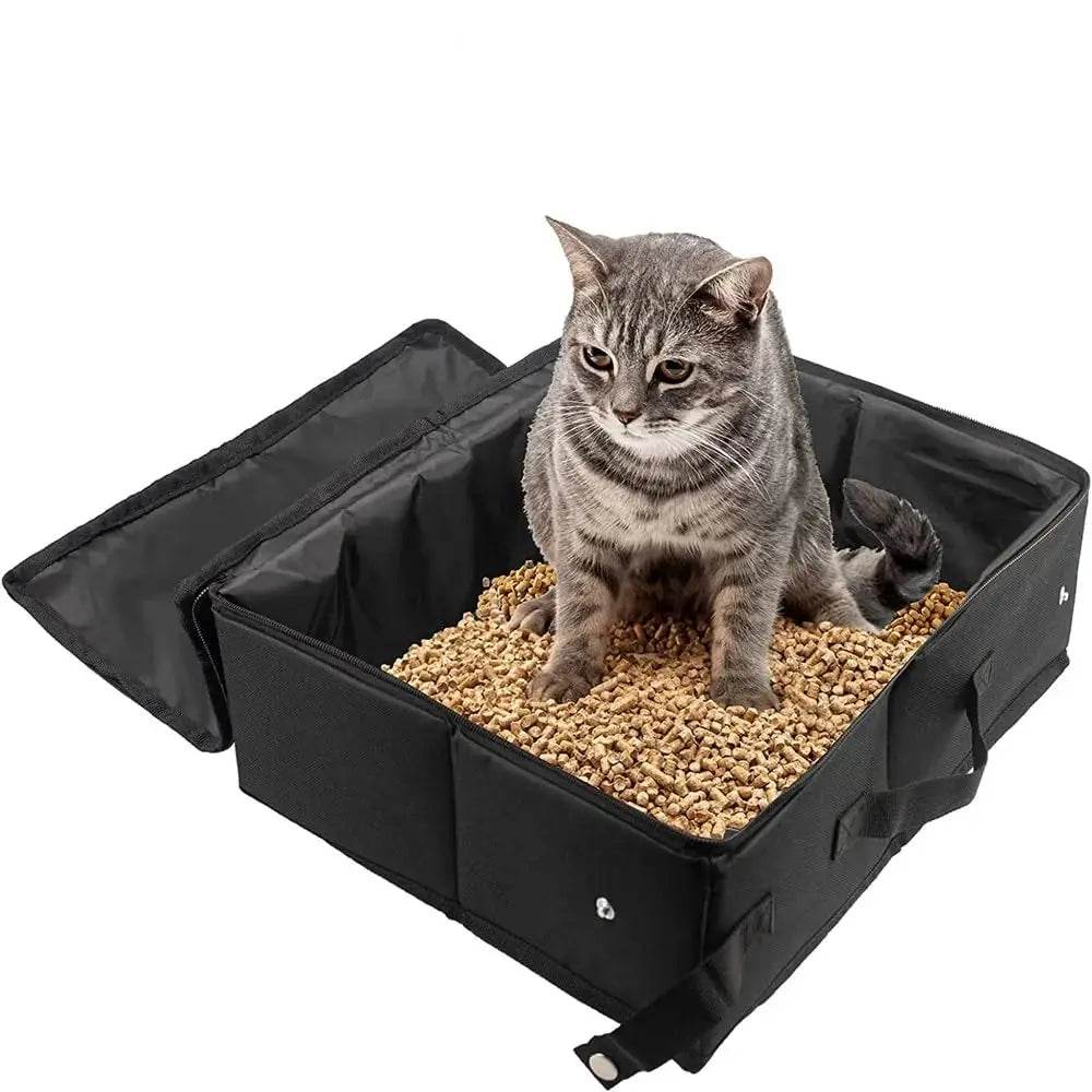 Bac à litière pliable Portable de voyage pour animaux de compagnie, plateau de toilette pour chien, pot à litière pliable pour chat, étanche, extérieur, pliable - Animaleriex