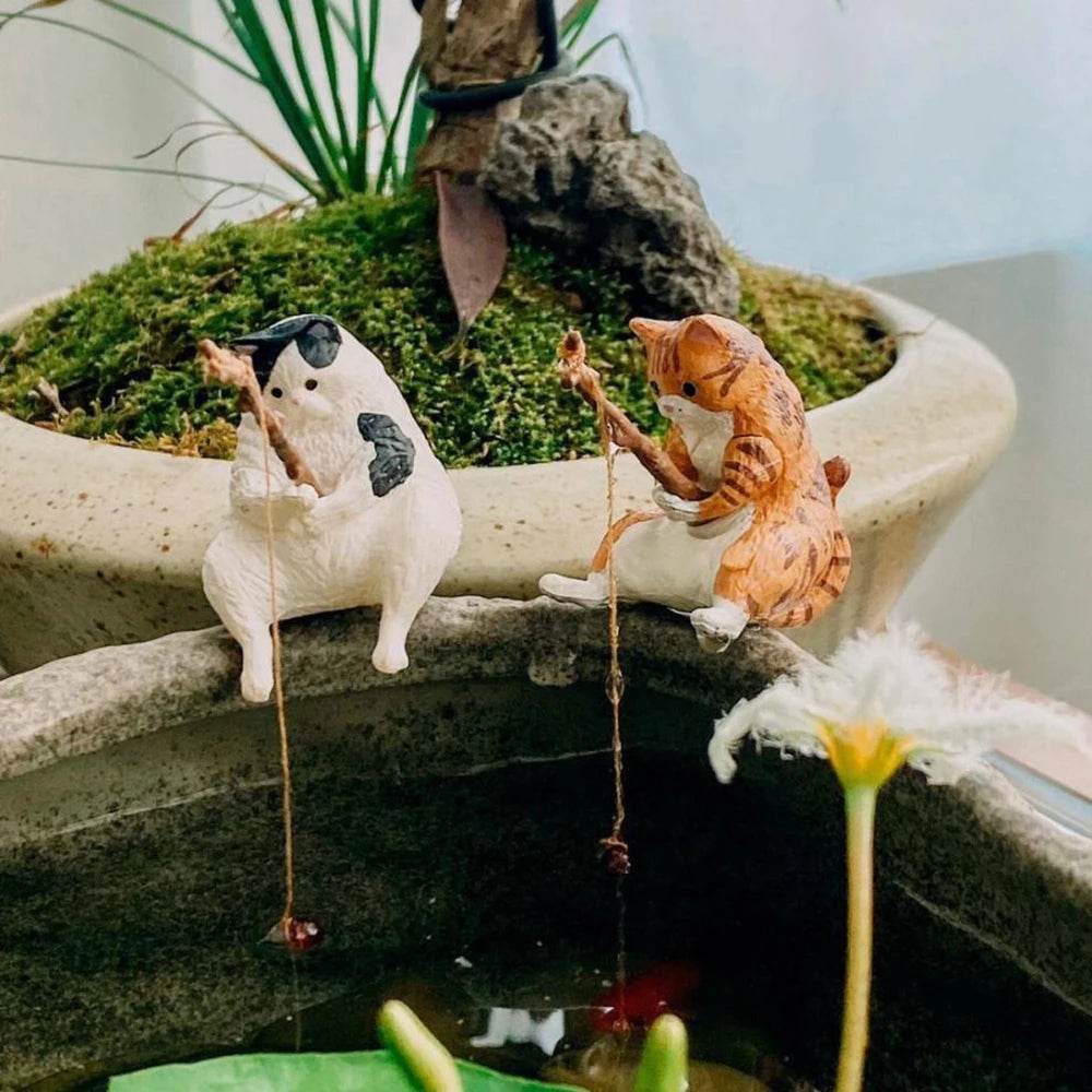 Décoration d'aquarium de pêche pour chat, 1 pièce, Statues d'aménagement paysager, affichage, décorations suspendues pour chat de pêche - Animaleriex