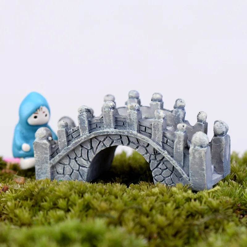 Accessoires de jardin féerique, puits d'eau de source miniatures, pont de bateau, ornement de Statue, Figurines de paysage, décor artisanal de jardin de maison - Animaleriex