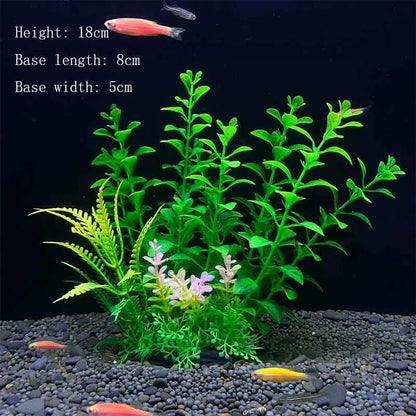 Plantes artificielles sous-marines en plastique pour Aquarium, faux arbuste aquatique, visualisation d'herbe verte, décoration de Simulation - Animaleriex