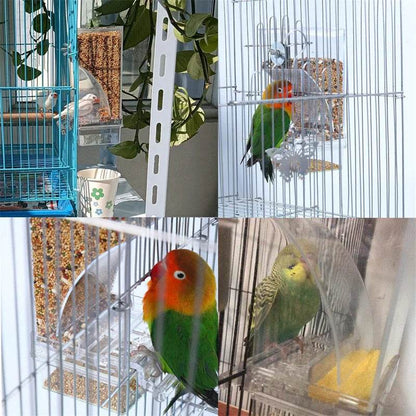 Mangeoires automatiques pour oiseaux, sans gâchis, pour perroquets, conteneur de nourriture en acrylique, accessoires de Cage pour petites et moyennes perruches - Animaleriex