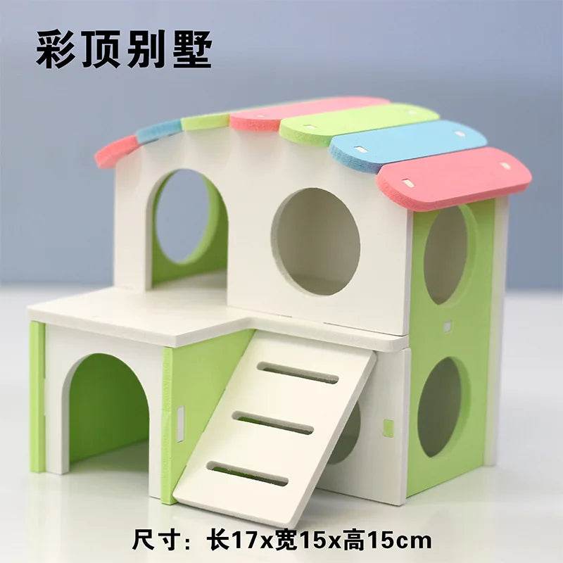 Jouet coulissant pour Hamster assemblé, cochon d'inde, ours doré, nid de maison de Hamster respirant et amusant, Chinchillas, jouet d'exercice pour Hamster, accessoire - Animaleriex