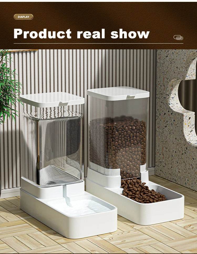 Mangeoire pour chien Distributeur d'eau pour chat Mangeoire automatique pour chat et distributeur d'eau pour chat Mangeoire pour chat par gravité Distributeur de stockage de nourriture Conteneur - Animaleriex