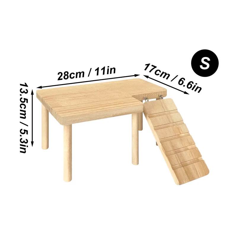 Hamster échelle en bois plate-forme planche à sauter aire de jeux Hamster escalade jouet petits animaux escaliers jouet Hamster souris Cage accessoires - Animaleriex