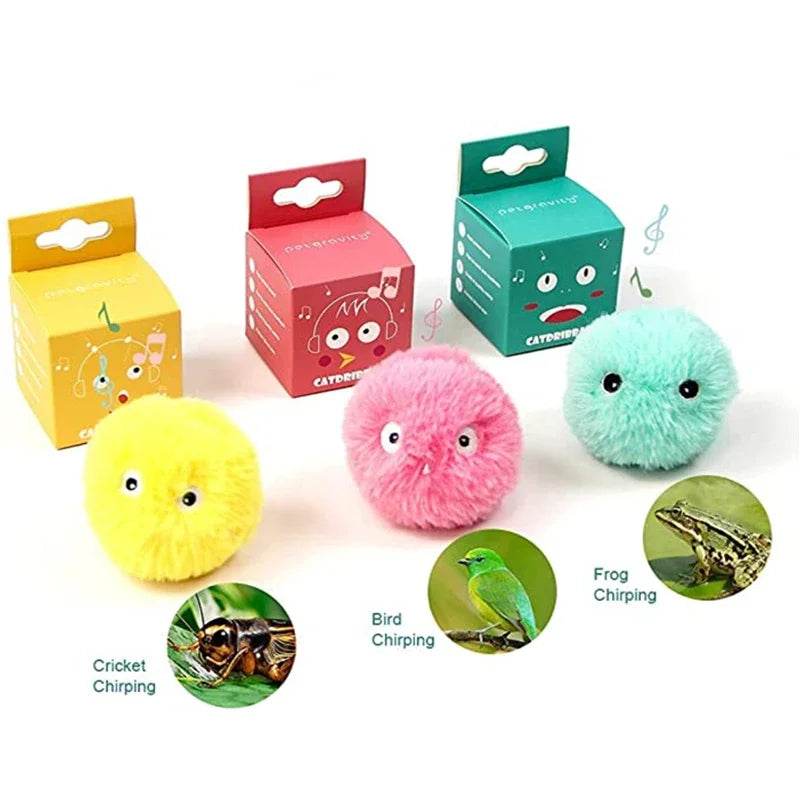Jouets intelligents en peluche pour chat, jouet électrique d'entraînement à l'herbe à chat, chaton tactile, produit pour animaux de compagnie, balle à couinement - Animaleriex