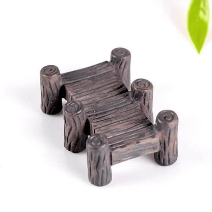 Accessoires de jardin féerique, puits d'eau de source miniatures, pont de bateau, ornement de Statue, Figurines de paysage, décor artisanal de jardin de maison - Animaleriex