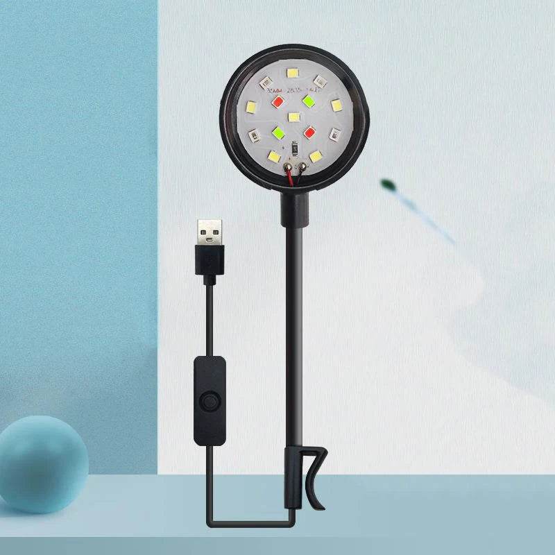 Lumière d'aquarium avec adaptateur LED à clipser, petite lumière USB à spectre complet, éclairage rotatif à 360 ° - Animaleriex