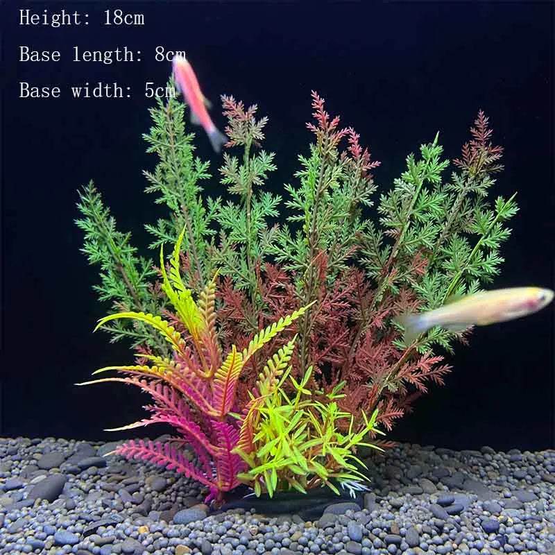 Plantes artificielles sous-marines en plastique pour Aquarium, faux arbuste aquatique, visualisation d'herbe verte, décoration de Simulation - Animaleriex