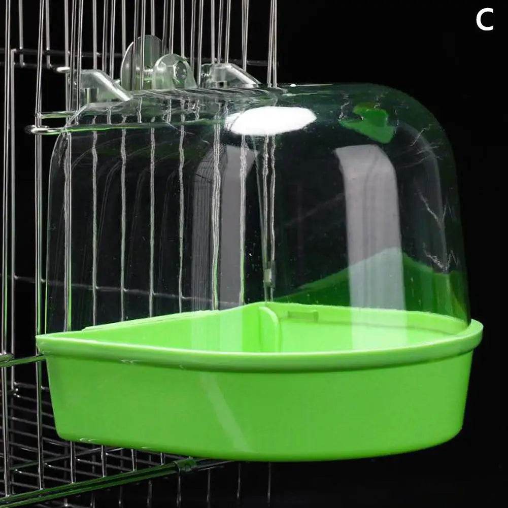 Bain d'oiseaux suspendu transparent pour Cage à perruches, accessoires pour perroquets, baignoire, douche, Cage pour canari, perruche, calopsitte - Animaleriex