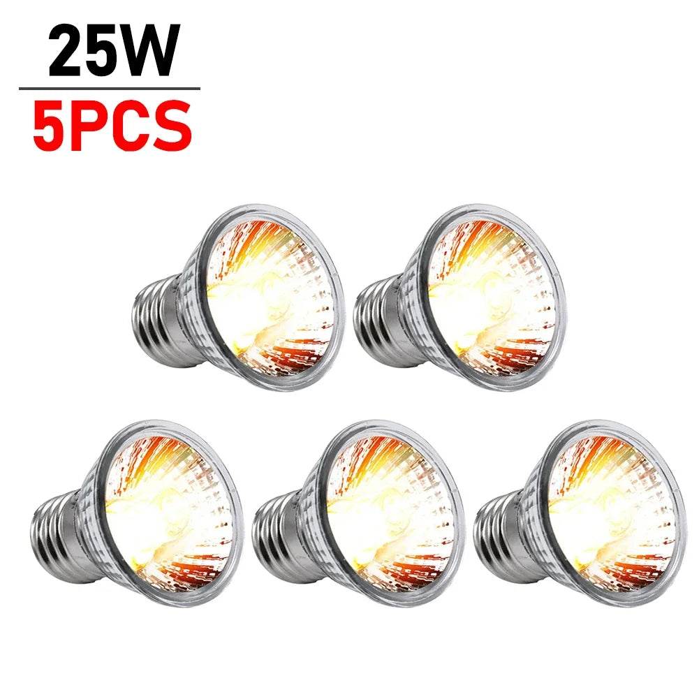1-10 pièces 25/50/75W UVA + UVB lampe Reptile ampoule tortue se prélasser UV ampoules lumière chauffante spectre complet lampe solaire pour amphibiens - Animaleriex