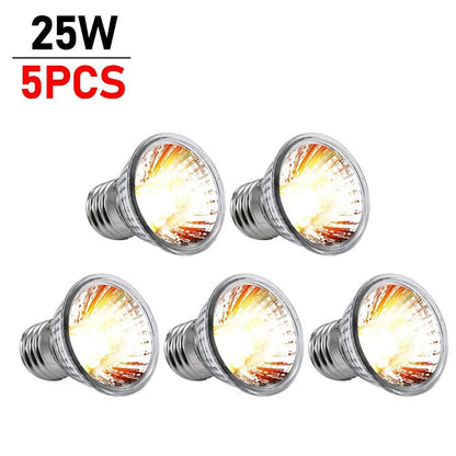 1-10 pièces 25/50/75W UVA + UVB lampe Reptile ampoule tortue se prélasser UV ampoules lumière chauffante spectre complet lampe solaire pour amphibiens - Animaleriex