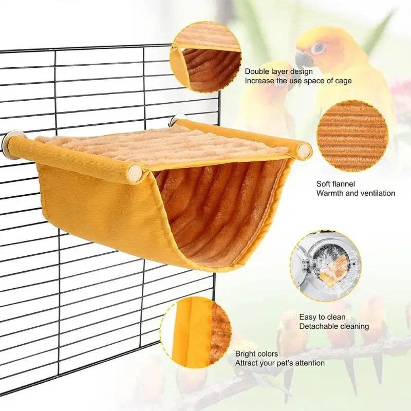 Hamac suspendu pour animaux de compagnie, lit nid chaud, maison pour perroquets, Cage à oiseaux amovible et lavable, perchoir pour Hamster Lovebird - Animaleriex