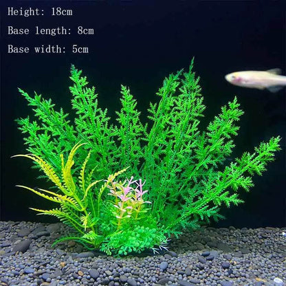 Plantes artificielles sous-marines en plastique pour Aquarium, faux arbuste aquatique, visualisation d'herbe verte, décoration de Simulation - Animaleriex