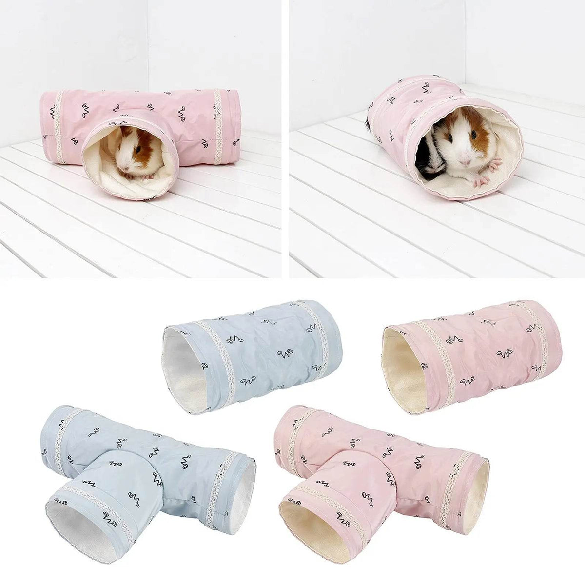 Tube Tunnel pour cochon d'inde, Chinchilla, hérissons, Rats hollandais, Hamsters, Cage, accessoires, Dragon barbu, petit Animal, jouet de lit pour animaux de compagnie - Animaleriex