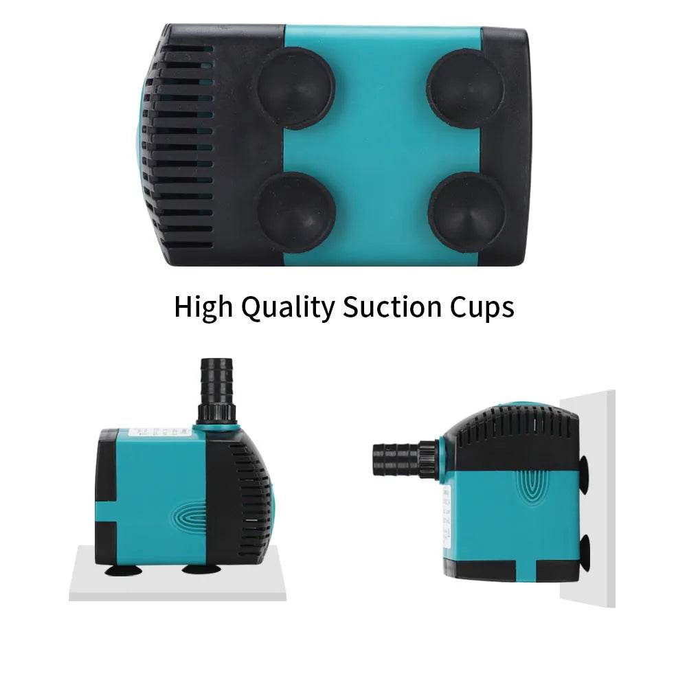 Pompe de fontaine d'eau Submersible Ultra silencieuse 3-60W, filtre pour étang à poissons, pompe à eau d'aquarium, fontaine de réservoir EU US 220V-240V - Animaleriex