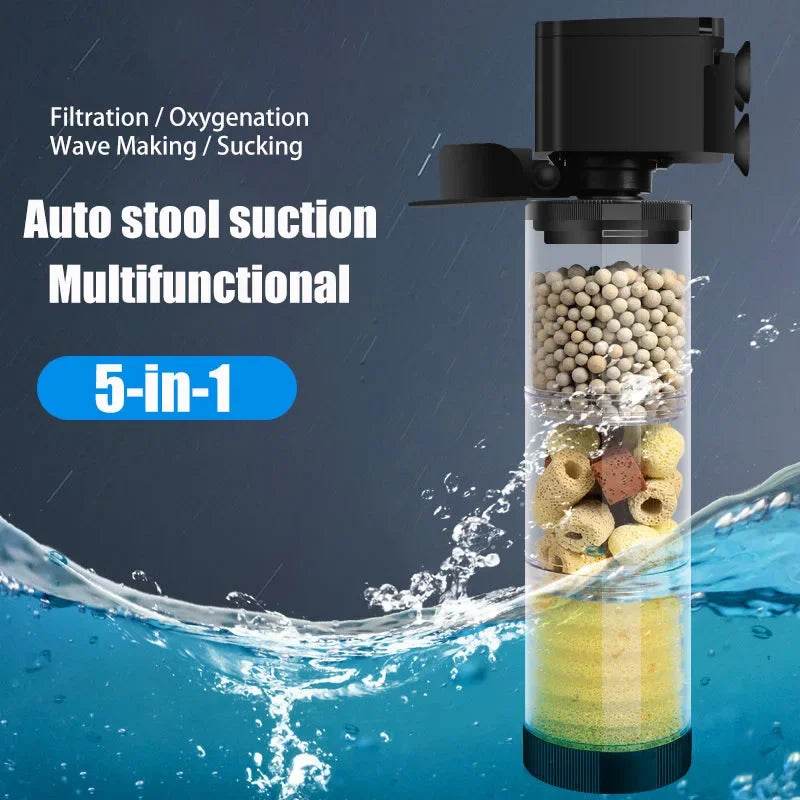 Filtre silencieux 220V 50Hz pour Aquarium, tortue, poisson, pompe à eau Submersible, Bio éponge, écumoire, fabricant de vagues, accessoires de filtres - Animaleriex