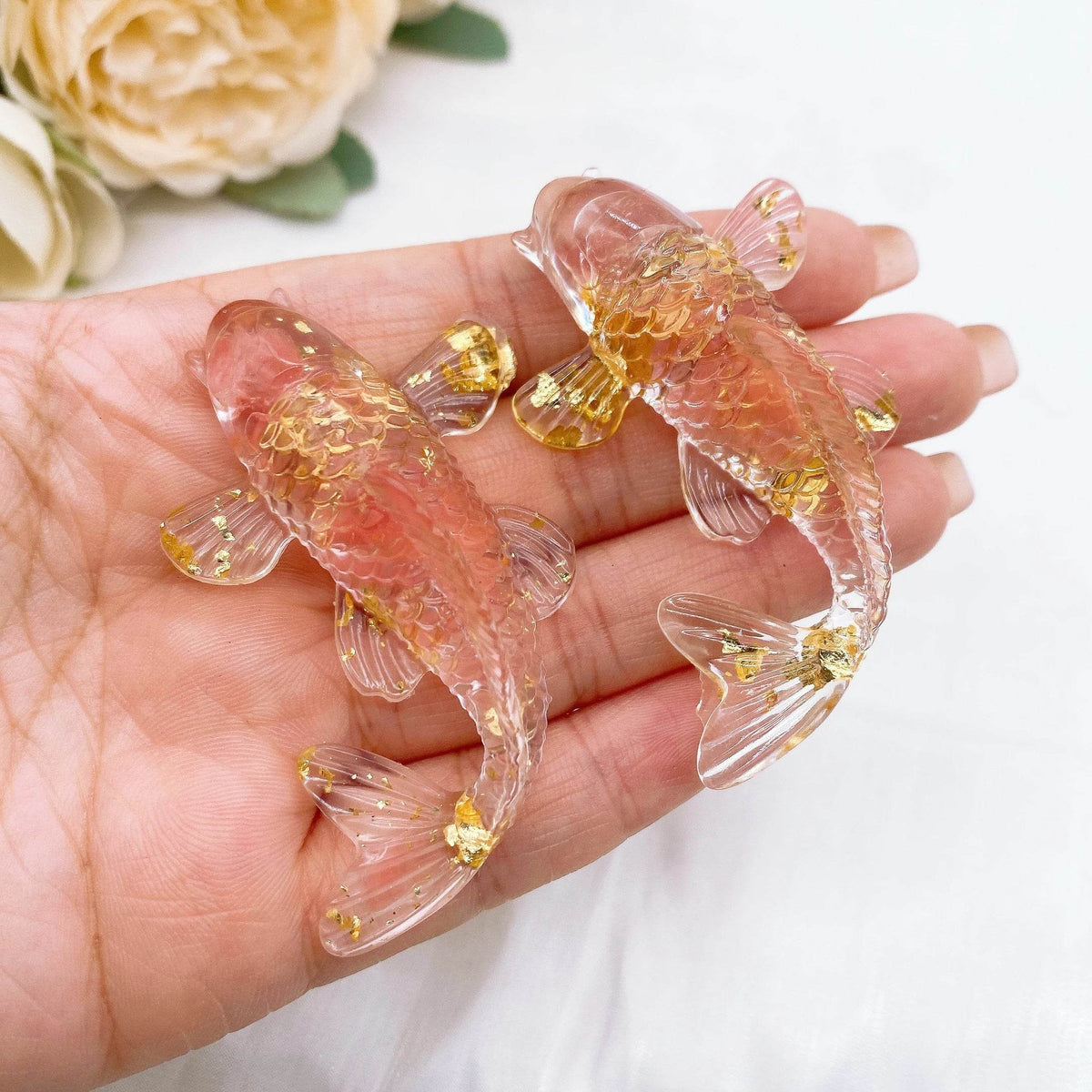 Figurine de poisson Koi porte-bonheur en pierre de cristal naturel, 2.3 pouces, Mini Quartz, Statue de carpe fantaisie, décoration de maison, ornement de bureau, cadeau - Animaleriex