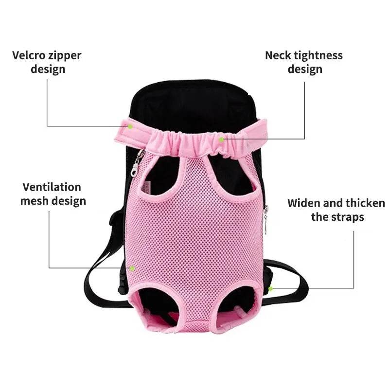 Sac à dos de poitrine réglable pour chat de compagnie, 1 pièce, pour le transport en plein air, maille de Ventilation pour randonnée, Camping, voyages, sac à bandoulière en petit - Animaleriex