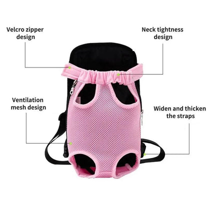 Sac à dos de poitrine réglable pour chat de compagnie, 1 pièce, pour le transport en plein air, maille de Ventilation pour randonnée, Camping, voyages, sac à bandoulière en petit - Animaleriex