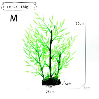 Ornements d'aquarium, plantes de Simulation, décorations d'aménagement paysager d'aquarium, plantes d'eau en plastique, fleurs, arbres, roches, accessoires - Animaleriex