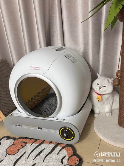 Tonepie 65L bac à litière intelligent automatique pour chat autonettoyant bac à litière pour chat entièrement fermé bac à litière pour toilettes pour animaux de compagnie versions anglaises - Animaleriex