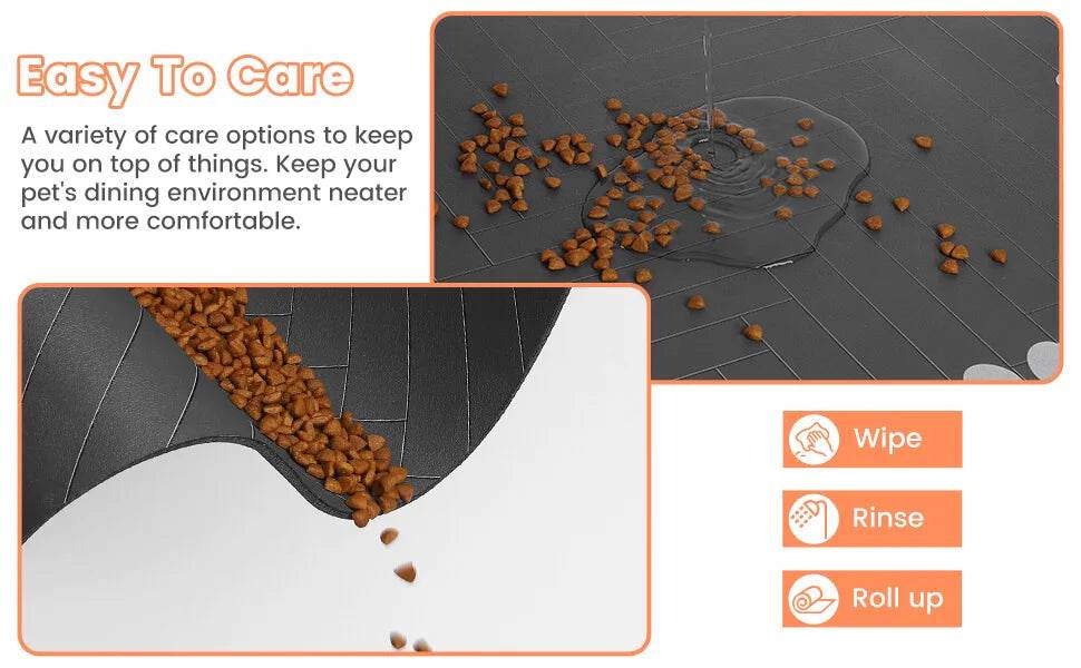 Tapis d'alimentation pour animaux de compagnie, napperon absorbant pour bol de nourriture et d'eau, avec support en caoutchouc imperméable, tapis d'eau à séchage rapide pour chien et chat - Animaleriex