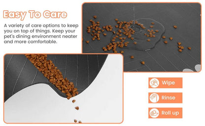 Tapis d'alimentation pour animaux de compagnie, napperon absorbant pour bol de nourriture et d'eau, avec support en caoutchouc imperméable, tapis d'eau à séchage rapide pour chien et chat - Animaleriex