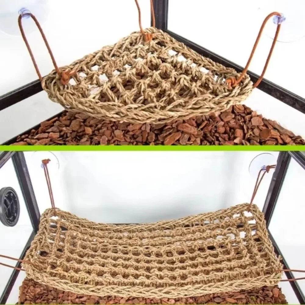 Hamac Dragon barbu pour reptiles, chaise longue pour caméléon, lézards, Gecko, serpents, Lguana, coussin d'herbe, balançoire pour animal de compagnie - Animaleriex
