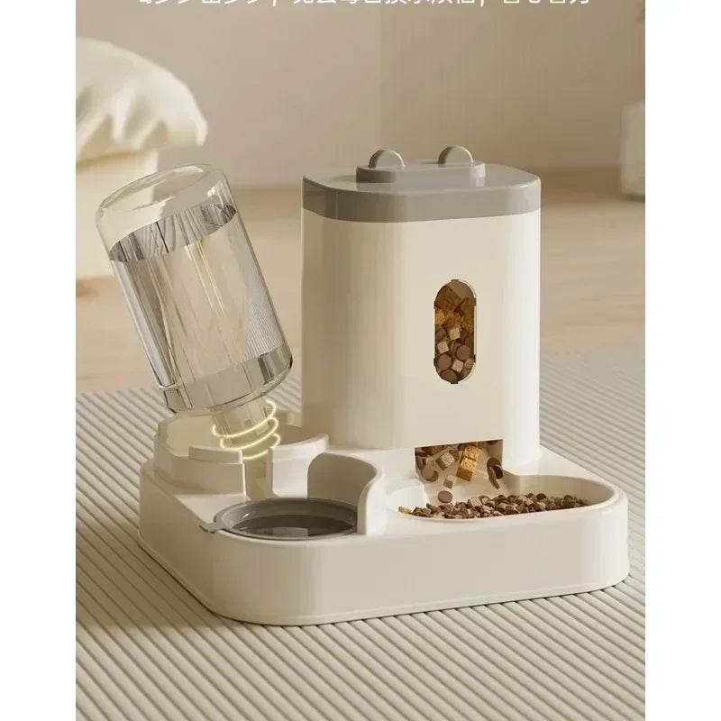 Mangeoire automatique chat chien bol de nourriture avec fontaine d'eau animal de compagnie grande capacité support surélevé bol pour chat abreuvoir accessoires - Animaleriex