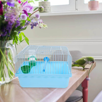 Porte-oiseaux spacieux pour voyage, Cage de voyage Portable pour oiseaux avec perche, boîte de nourriture, abreuvoir, sortie pour perroquet, Cage de transport légère - Animaleriex