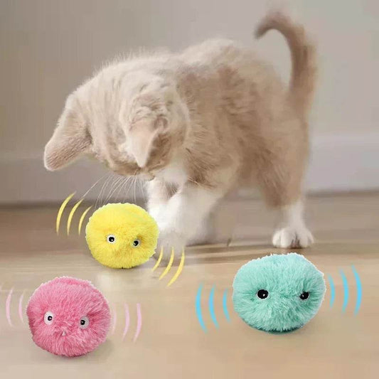 Jouets intelligents en peluche pour chat, jouet électrique d'entraînement à l'herbe à chat, chaton tactile, produit pour animaux de compagnie, balle à couinement - Animaleriex