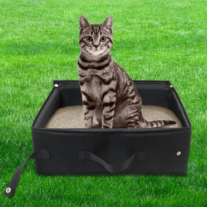 Bac à litière pliable Portable de voyage pour animaux de compagnie, plateau de toilette pour chien, pot à litière pliable pour chat, étanche, extérieur, pliable - Animaleriex