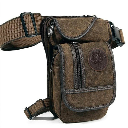 Sac banane en toile pour l'extérieur, unisexe, tactique, hanche, moto, vélo, épaule, cyclisme, multi-poches, taille décontractée, étanche - Animaleriex