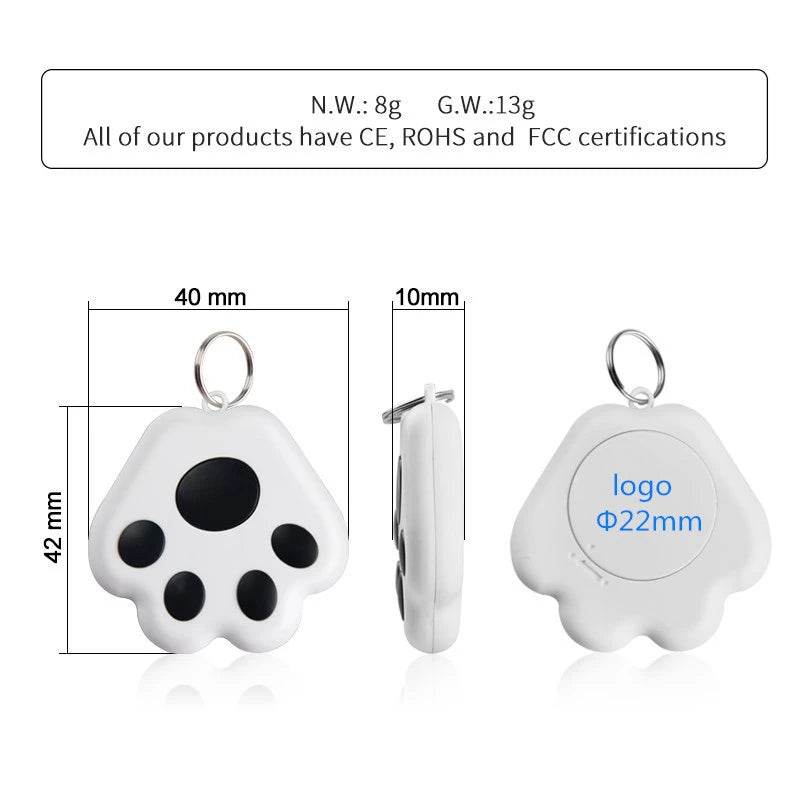 Xiaomi – Mini traceur GPS en forme de patte de chien, localisateur Bluetooth sans fil Anti-perte, pour animal de compagnie, sac pour enfant, portefeuille, accessoires pour collier de clé - Animaleriex