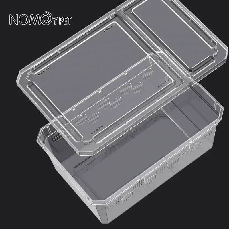 Cage d'élevage de reptiles en plastique transparent, vivariums avec balcon, fournitures de lézard, bivarium pour insectes, araignées, tortues - Animaleriex