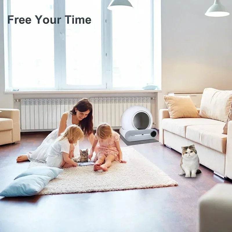 Tonepie Smart Automatique Chat Toilettes Autonettoyantes Toilettes Pour Animaux De Compagnie Entièrement Fermées Versions Anglaises 65L - Animaleriex