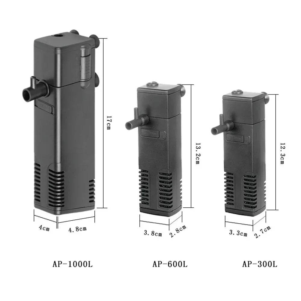 Pompe de filtre à eau Submersible à bas niveau, filtre pour réservoir de tortue, Aquarium, réservoir de poissons, pompe verticale augmentant l'oxygène, prise ue 3W - Animaleriex