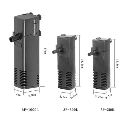 Pompe de filtre à eau Submersible à bas niveau, filtre pour réservoir de tortue, Aquarium, réservoir de poissons, pompe verticale augmentant l'oxygène, prise ue 3W - Animaleriex