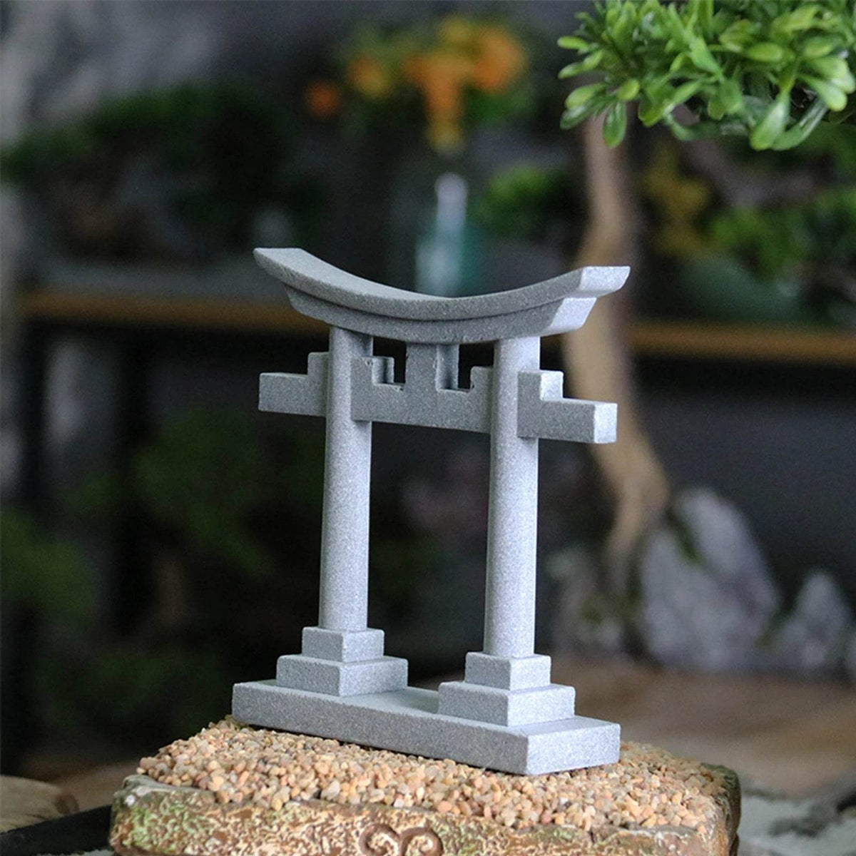 Statue Miniature de porte Torii japonaise, ornement de paysage, Imitation pierre pour décoration d'aquarium, accessoires d'aménagement paysager - Animaleriex