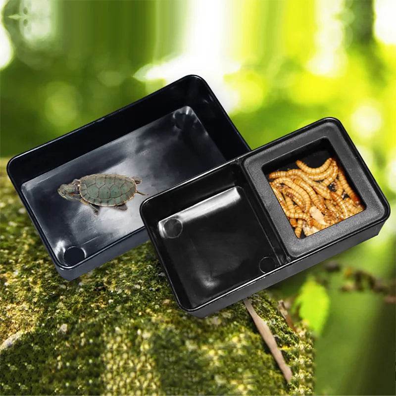 Bol d'alimentation en plastique pour reptiles, Double grille Anti-fuite, bassin d'alimentation en eau, araignée, lézard, insectes, tortue, fournitures d'élevage - Animaleriex