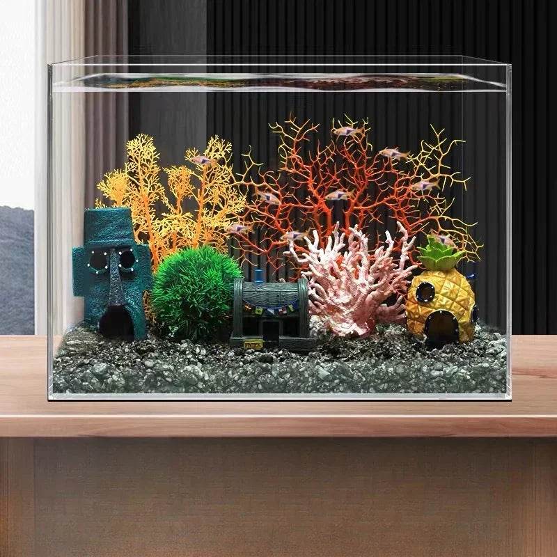 Aquarium décoratif paysage accessoires Aquariums décoration grands Aquariums acryliques et Aquariums accessoires miroir marbre - Animaleriex