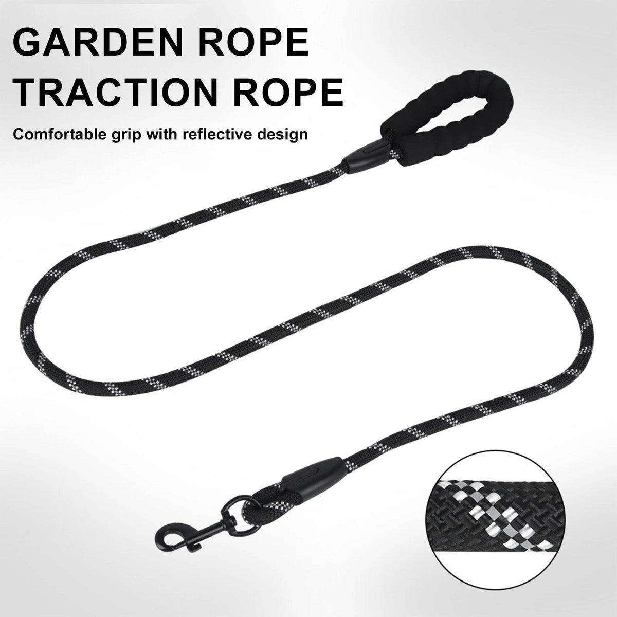 Laisse réfléchissante pour chien 1,5 m Laisse en nylon pour chien Poignée rembourrée confortable Marche en plein air Petit Moyen Grand Accessoires pour chiens Fournitures - Animaleriex