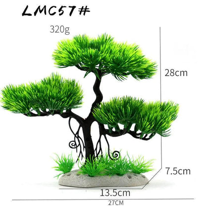Ornements d'aquarium, plantes de Simulation, décorations d'aménagement paysager d'aquarium, plantes d'eau en plastique, fleurs, arbres, roches, accessoires - Animaleriex