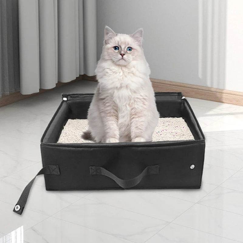 Bac à litière pliable Portable de voyage pour animaux de compagnie, plateau de toilette pour chien, pot à litière pliable pour chat, étanche, extérieur, pliable - Animaleriex